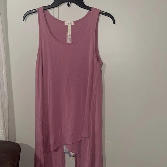 Matilda Jane Secret Garden Tunic Sleeveless Dusty Rose Split Back tank - Picture 3 of 11